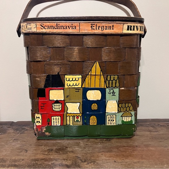 Charming Brown and Multicolor Decorative Basket Purse - Picture 2 of 7